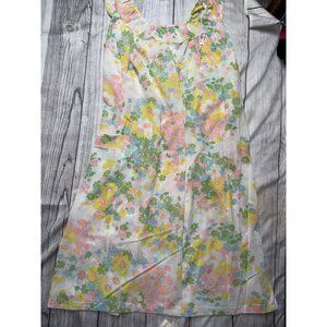 Vintage Philmaid Women’s Large Floral Shift Nightgown Nylon Bright 60s